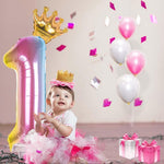 Balon din Folie Metalizata, Flippy, Figurina Cifra Gradient, Tema Aniversare 80 cm, Ambalaj Individual, Pai inclus,
