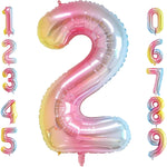 Balon din Folie Metalizata Gradient Flippy, Figurina Cifra, Tema Aniversare 100 cm, Ambalaj Individual, Pai inclus,
