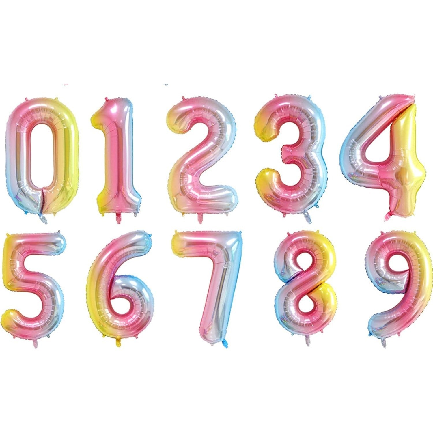 Balon din Folie Metalizata Gradient Flippy, Figurina Cifra, Tema Aniversare 100 cm, Ambalaj Individual, Pai inclus,