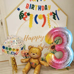 Balon din Folie Metalizata Gradient Flippy, Figurina Cifra, Tema Aniversare 100 cm, Ambalaj Individual, Pai inclus,