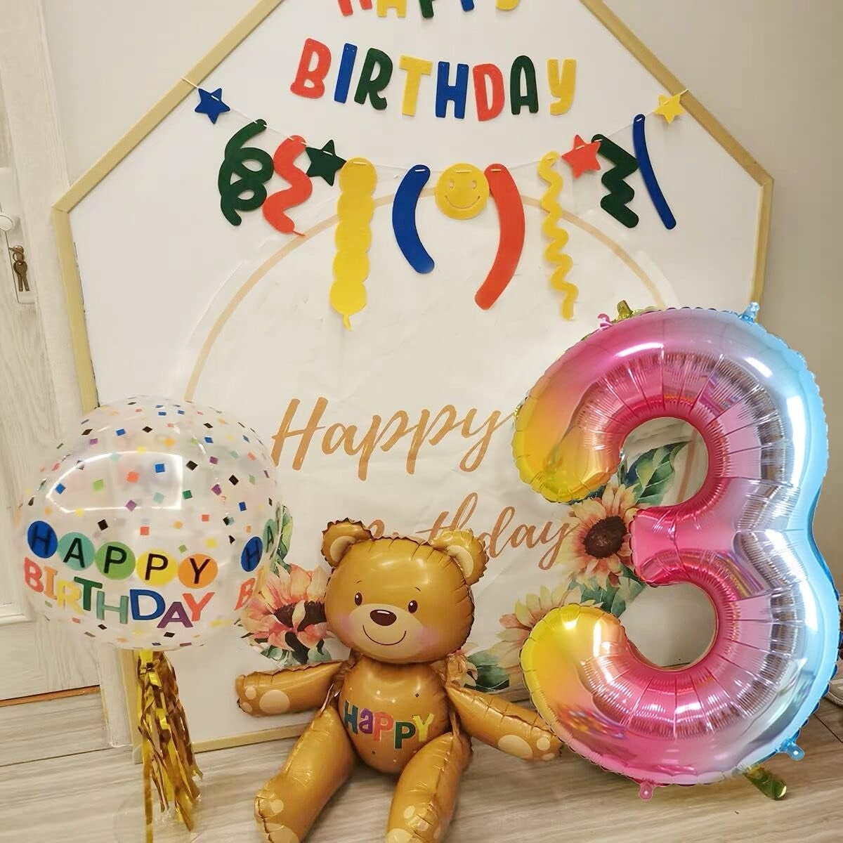 Balon din Folie Metalizata Gradient Flippy, Figurina Cifra, Tema Aniversare 100 cm, Ambalaj Individual, Pai inclus,