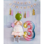 Balon din Folie Metalizata Gradient Flippy, Figurina Cifra, Tema Aniversare 100 cm, Ambalaj Individual, Pai inclus,
