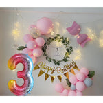Balon din Folie Metalizata Gradient Flippy, Figurina Cifra, Tema Aniversare 100 cm, Ambalaj Individual, Pai inclus,