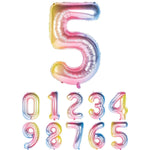 Balon din Folie Metalizata Gradient Flippy, Figurina Cifra, Tema Aniversare 100 cm, Ambalaj Individual, Pai inclus,