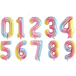 Balon din Folie Metalizata Gradient Flippy, Figurina Cifra, Tema Aniversare 100 cm, Ambalaj Individual, Pai inclus,