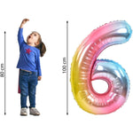 Balon din Folie Metalizata Gradient Flippy, Figurina Cifra, Tema Aniversare 100 cm, Ambalaj Individual, Pai inclus,