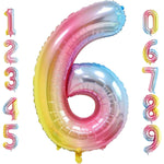 Balon din Folie Metalizata Gradient Flippy, Figurina Cifra, Tema Aniversare 100 cm, Ambalaj Individual, Pai inclus,