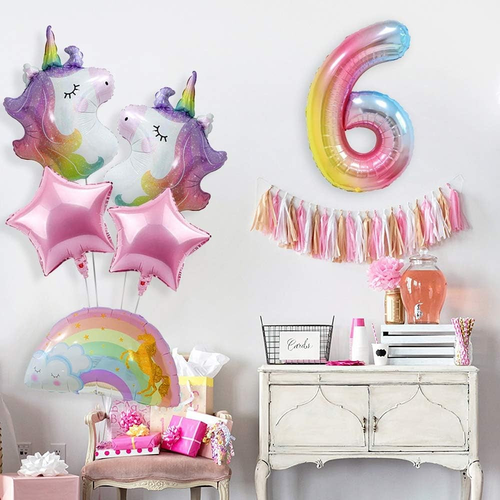 Balon din Folie Metalizata Gradient Flippy, Figurina Cifra, Tema Aniversare 100 cm, Ambalaj Individual, Pai inclus,
