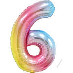 Balon din Folie Metalizata Gradient Flippy, Figurina Cifra, Tema Aniversare 100 cm, Ambalaj Individual, Pai inclus,
