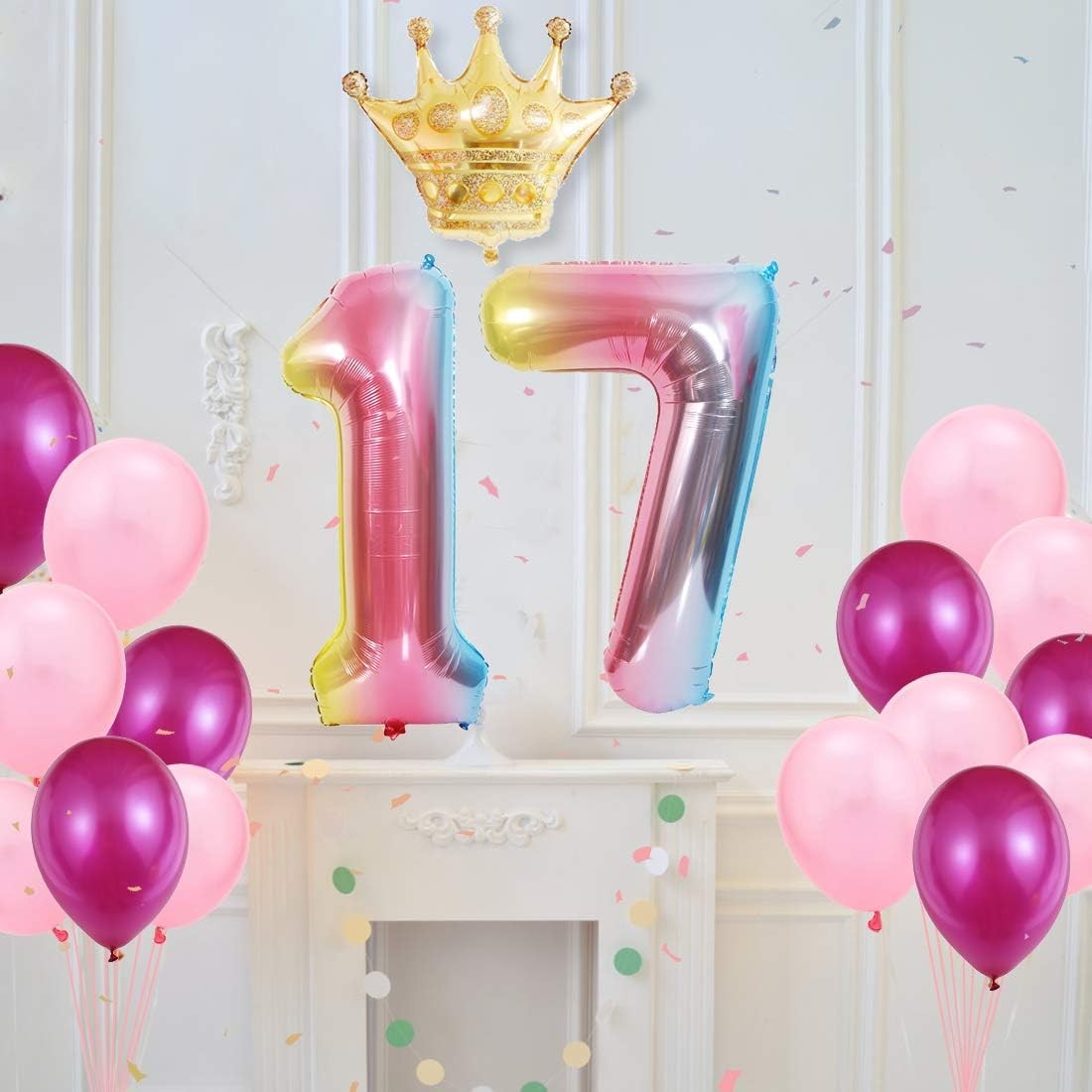 Balon din Folie Metalizata Gradient Flippy, Figurina Cifra, Tema Aniversare 100 cm, Ambalaj Individual, Pai inclus,