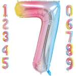 Balon din Folie Metalizata Gradient Flippy, Figurina Cifra, Tema Aniversare 100 cm, Ambalaj Individual, Pai inclus,