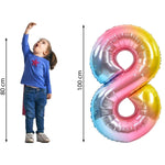Balon din Folie Metalizata Gradient Flippy, Figurina Cifra, Tema Aniversare 100 cm, Ambalaj Individual, Pai inclus,