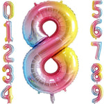 Balon din Folie Metalizata Gradient Flippy, Figurina Cifra, Tema Aniversare 100 cm, Ambalaj Individual, Pai inclus,