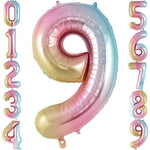 Balon din Folie Metalizata Gradient Flippy, Figurina Cifra, Tema Aniversare 100 cm, Ambalaj Individual, Pai inclus,