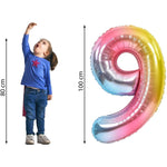 Balon din Folie Metalizata Gradient Flippy, Figurina Cifra, Tema Aniversare 100 cm, Ambalaj Individual, Pai inclus,