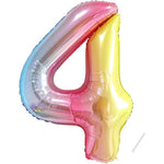 Balon din Folie Metalizata Gradient Flippy, Figurina Cifra, Tema Aniversare 100 cm, Ambalaj Individual, Pai inclus,