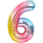 Balon din Folie Metalizata Gradient Flippy, Figurina Cifra, Tema Aniversare 100 cm, Ambalaj Individual, Pai inclus,