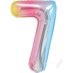 Balon din Folie Metalizata Gradient Flippy, Figurina Cifra, Tema Aniversare 100 cm, Ambalaj Individual, Pai inclus,