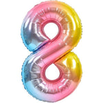 Balon din Folie Metalizata Gradient Flippy, Figurina Cifra, Tema Aniversare 100 cm, Ambalaj Individual, Pai inclus,