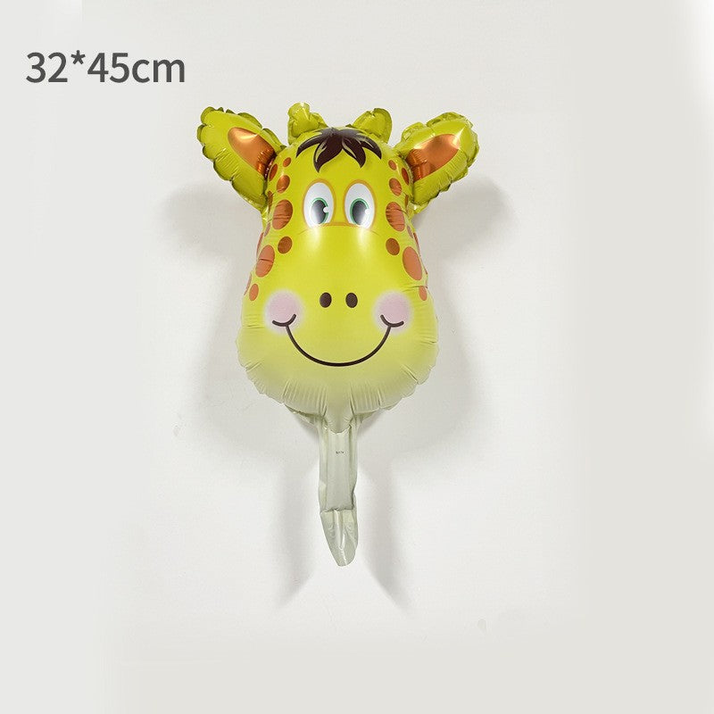 Balon din Folie Metalizata, Flippy, Mini Figurine Animalute, Model Girafa, Tematica Aniversare, 32x45 cm, Ambalaj