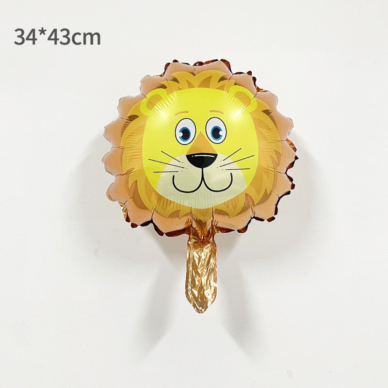 Balon din Folie Metalizata, Flippy, Mini Figurine Animalute, Model Leu, Tematica Aniversare, 34x43 cm, Ambalaj