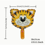 Balon din Folie Metalizata, Flippy, Mini Figurine Animalute, Model Tigru, Tematica Aniversare, 38x31 cm, Ambalaj