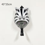 Balon din Folie Metalizata, Flippy, Mini Figurine Animalute, Model Zebra, Tematica Aniversare, 25x45 cm, Ambalaj