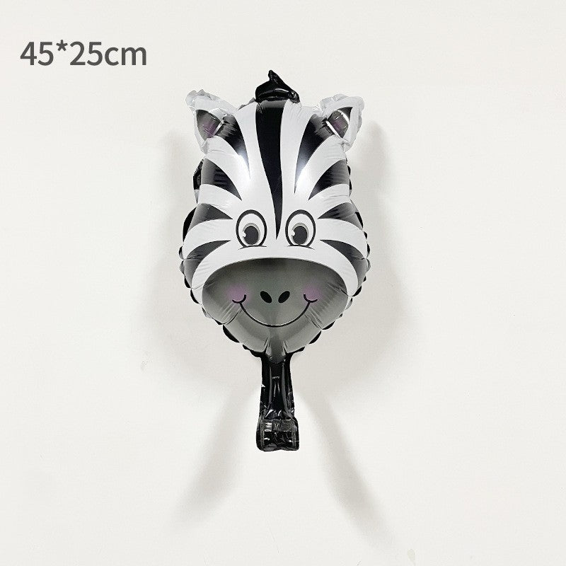 Balon din Folie Metalizata, Flippy, Mini Figurine Animalute, Model Zebra, Tematica Aniversare, 25x45 cm, Ambalaj
