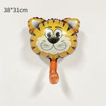 Balon din Folie Metalizata, Flippy, Mini Figurine Animalute, Model Tigru, Tematica Aniversare, 38x31 cm, Ambalaj