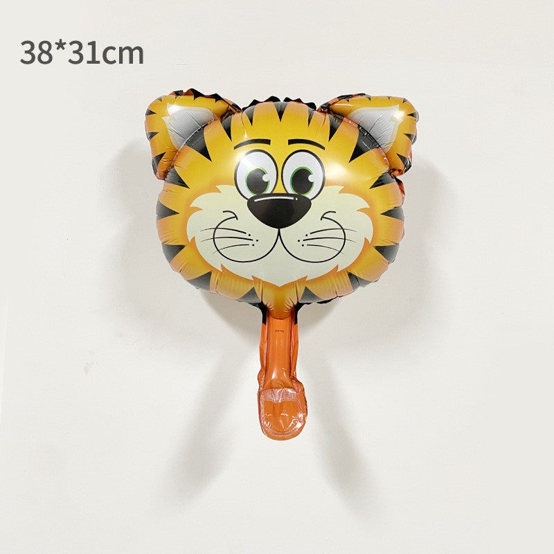 Balon din Folie Metalizata, Flippy, Mini Figurine Animalute, Model Tigru, Tematica Aniversare, 38x31 cm, Ambalaj