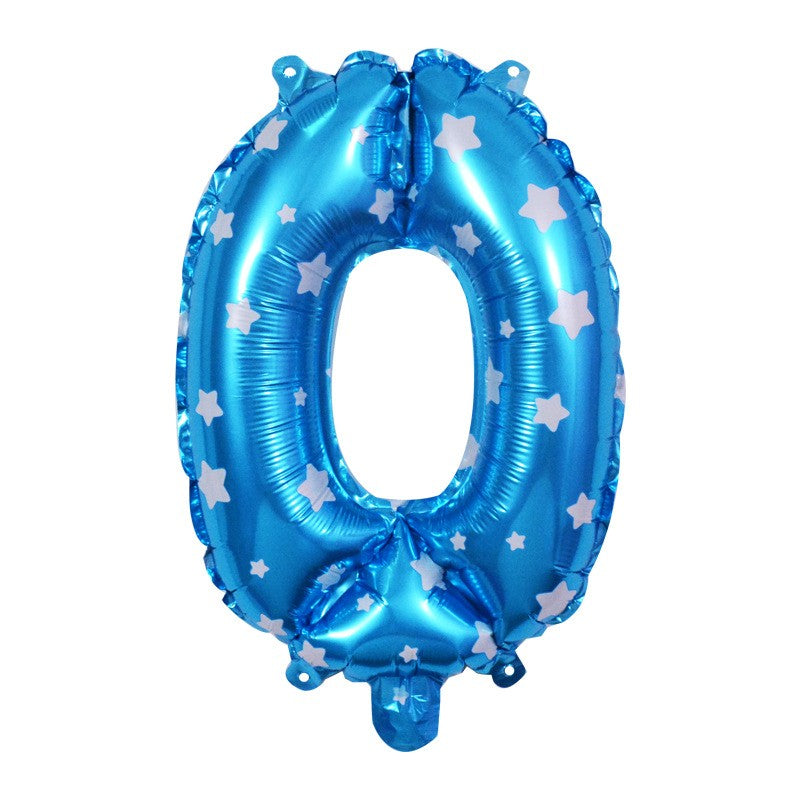 Balon din Folie Metalizata Flippy, Figurina Cifra, Imprimeu Stele, Tema Aniversare 80 cm, Ambalaj Individual, Pai