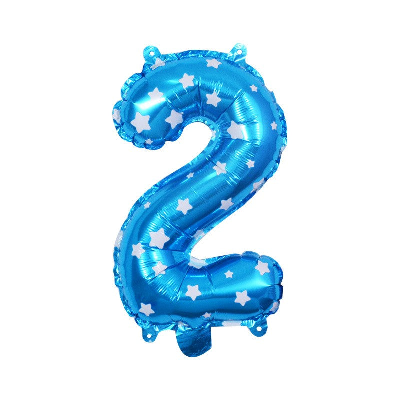 Balon din Folie Metalizata Flippy, Figurina Cifra, Imprimeu Stele, Tema Aniversare 80 cm, Ambalaj Individual, Pai