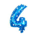 Balon din Folie Metalizata Flippy, Figurina Cifra, Imprimeu Stele, Tema Aniversare 80 cm, Ambalaj Individual, Pai