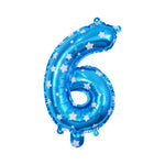 Balon din Folie Metalizata Flippy, Figurina Cifra, Imprimeu Stele, Tema Aniversare 80 cm, Ambalaj Individual, Pai