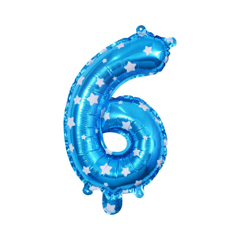 Balon din Folie Metalizata Flippy, Figurina Cifra, Imprimeu Stele, Tema Aniversare 80 cm, Ambalaj Individual, Pai