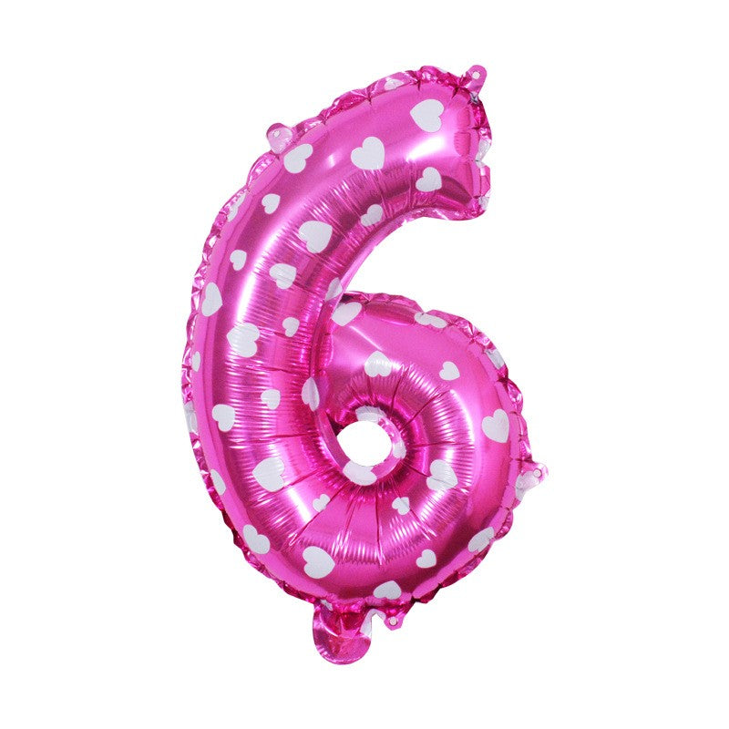 Balon din Folie Metalizata Flippy, Figurina Cifra, Imprimeu Inimi, Tema Aniversare 80 cm, Ambalaj Individual, Pai