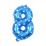 Balon din Folie Metalizata Flippy, Figurina Cifra, Imprimeu Stele, Tema Aniversare 80 cm, Ambalaj Individual, Pai