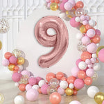 Balon din Folie Metalizata Flippy, Figurina Cifra, Tema Aniversare 100 cm, Ambalaj Individual, Pai inclus, Umflare cu