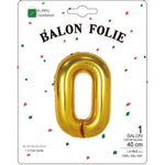 Balon din Folie Metalizata Flippy, Figurina Cifra, Tema Aniversare 40 cm, Ambalaj Individual, Pai inclus, Umflare cu