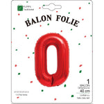 Balon din Folie Metalizata Flippy, Figurina Cifra, Tema Aniversare 40 cm, Ambalaj Individual, Pai inclus, Umflare cu