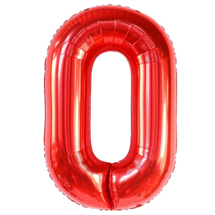 Balon din Folie Metalizata Flippy, Figurina Cifra, Tema Aniversare 40 cm, Ambalaj Individual, Pai inclus, Umflare cu