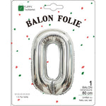 Balon din Folie Metalizata, Flippy, Figurina Cifra, Tema Aniversare 80 cm, Ambalaj Individual, Pai inclus, Umflare cu