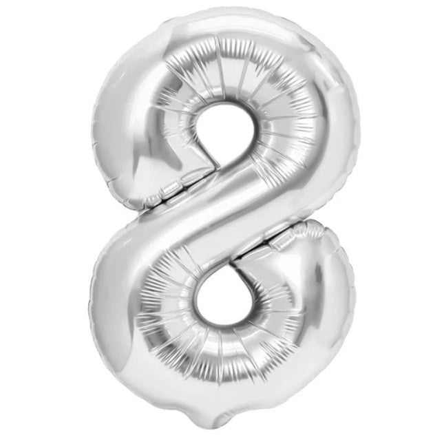 Balon din Folie Metalizata, Flippy, Figurina Cifra, Tema Aniversare 80 cm, Ambalaj Individual, Pai inclus, Umflare cu