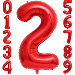 Balon din Folie Metalizata Flippy, Figurina Cifra, Tema Aniversare 40 cm, Ambalaj Individual, Pai inclus, Umflare cu