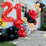 Balon din Folie Metalizata Flippy, Figurina Cifra, Tema Aniversare 40 cm, Ambalaj Individual, Pai inclus, Umflare cu