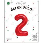 Balon din Folie Metalizata Flippy, Figurina Cifra, Tema Aniversare 40 cm, Ambalaj Individual, Pai inclus, Umflare cu