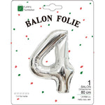Balon din Folie Metalizata, Flippy, Figurina Cifra, Tema Aniversare 80 cm, Ambalaj Individual, Pai inclus, Umflare cu