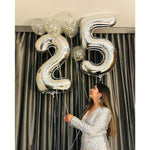 Balon din Folie Metalizata, Flippy, Figurina Cifra, Tema Aniversare 80 cm, Ambalaj Individual, Pai inclus, Umflare cu