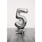 Balon din Folie Metalizata, Flippy, Figurina Cifra, Tema Aniversare 80 cm, Ambalaj Individual, Pai inclus, Umflare cu