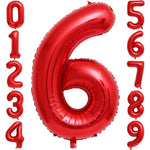 Balon din Folie Metalizata Flippy, Figurina Cifra, Tema Aniversare 40 cm, Ambalaj Individual, Pai inclus, Umflare cu
